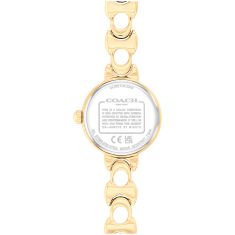 COACH Iris White Dial Gold-Tone Stainless Steel Signature Link Bracelet Watch 22.5mm - 14504650-T