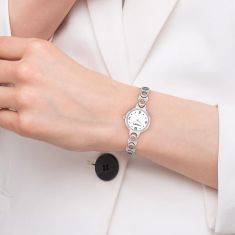 COACH Iris White Dial Stainless Steel Signature Link Bracelet Watch 22.5mm - 14504651-T