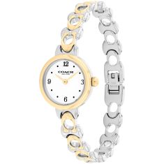 COACH Iris White Dial Two-Tone Stainless Steel Signature Link Bracelet Watch 22.5mm - 14504653-T