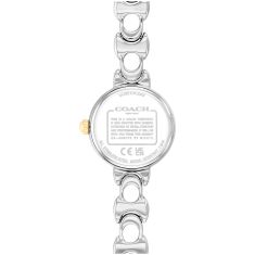COACH Iris White Dial Two-Tone Stainless Steel Signature Link Bracelet Watch 22.5mm - 14504653-T