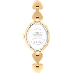 COACH Sammy White Dial Gold-Tone Stainless Steel Heart Link Bracelet Watch 22.5mm - 14504638-T