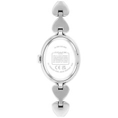 COACH Sammy White Dial Stainless Steel Heart Link Bracelet Watch 22.5mm - 14504639-T