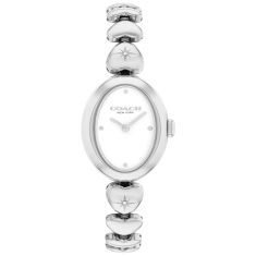 COACH Sammy White Dial Stainless Steel Heart Link Bracelet Watch 22.5mm - 14504639-T COACH Sammy White Dial Stainless Steel Heart Link Bracelet Watch 22.5mm - 14504639-T