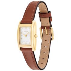 COACH Reese White Dial Saddle Brown Leather Strap Watch 20x30mm - 14504643