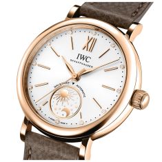 IWC Portofino Automatic Day and Night Silver-Tone Dial Taupe Leather Strap Watch 34mm - IW459805