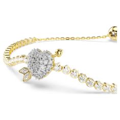 Swarovski Idyllia Zirconia Heart with Arrow Bracelet, Gold-Tone Plated