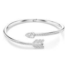 Swarovski Idyllia Crystal Arrow Bangle Bracelet, Rhodium-Plated