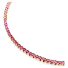 Swarovski Matrix Pink Zirconia Tennis Necklace, Gold-Tone Plated