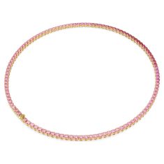 Swarovski Matrix Pink Zirconia Tennis Necklace, Gold-Tone Plated