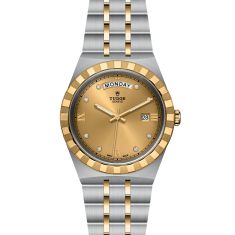TUDOR Royal Diamond-Set Champagne Dial Stainless Steel and Yellow Gold Watch 41mm - M28603-0006