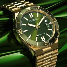 Citizen TSUYOSA Shore Automatic Green Dial Gold-Tone Watch 40mm - NJ0232-53X