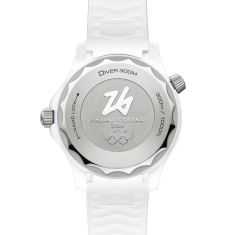 OMEGA Seamaster Diver 300M Co-Axial Master Chronometer White Dial White Rubber Strap Watch 43.5mm - O52292442004001