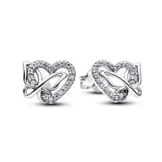 Pandora Entwined Heart & Butterfly Stud Earrings  1