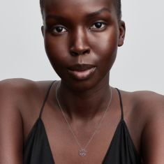 Pandora Herbarium Sparkling Pink Flower Pendant Necklace