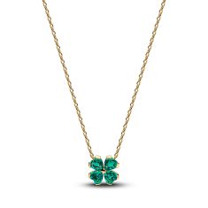Pandora Green Lucky Clover Gold-Plated Pendant Necklace 1