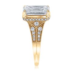 Downton Abbey 5 1/2ctw Emerald Lab Grown Diamond 14k Yellow Gold Engagement Ring - Lady Mary