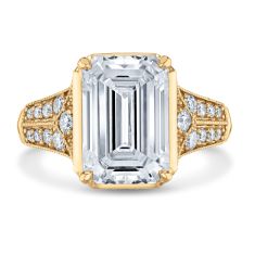Downton Abbey 5 1/2ctw Emerald Lab Grown Diamond 14k Yellow Gold Engagement Ring - Lady Mary