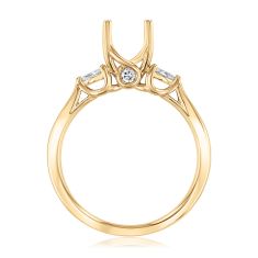 1/4ctw Pear Diamond Accent 18k Yellow Gold Engagement Ring Setting