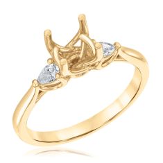 1/4ctw Pear Diamond Accent 18k Yellow Gold Engagement Ring Setting 1/4ctw Pear Diamond Accent 18k Yellow Gold Engagement Ring Setting