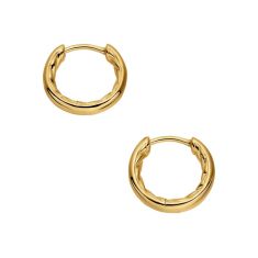 David Yurman DY Mercer Huggie Hoop Earrings 18K Yellow Gold, 12mm