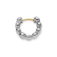 David Yurman Bezel Set Hoop Earrings in Sterling Silver with Diamonds, 13.4mm
