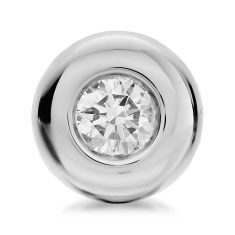 David Yurman Bezel Set Stud Earrings in Sterling Silver with Diamonds, 6.4mm