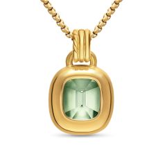 David Yurman DY Mercer Color Amulet in 18K Yellow Gold with Prasiolite and Diamonds, 13mm