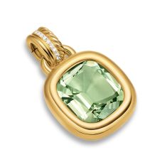 David Yurman DY Mercer Color Amulet in 18K Yellow Gold with Prasiolite and Diamonds, 13mm 1