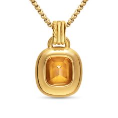 David Yurman DY Mercer Color Amulet in 18K Yellow Gold with Citrine and Diamonds, 13mm
