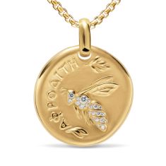 David Yurman Aphrodite Medallion Amulet in 18K Yellow Gold with Diamonds, 28.3mm