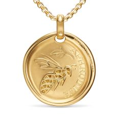 David Yurman Aphrodite Medallion Amulet in 18K Yellow Gold with Diamonds, 28.3mm