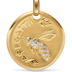 David Yurman Aphrodite Medallion Amulet in 18K Yellow Gold with Diamonds, 28.3mm