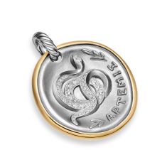 David Yurman Artemis Medallion Amulet in Sterling Silver with 14K Yellow Gold and Diamonds, 29.5mm 1