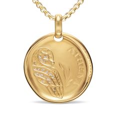 David Yurman Athena Medallion Amulet in 18K Yellow Gold with Diamonds, 28.3mm