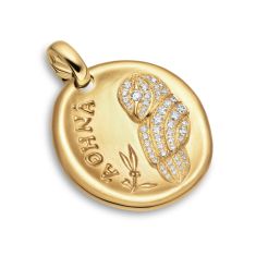 David Yurman Athena Medallion Amulet in 18K Yellow Gold with Diamonds, 28.3mm David Yurman Athena Medallion Amulet in 18K Yellow Gold with Diamonds, 28.3mm