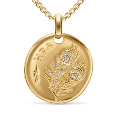 David Yurman Hera Medallion Amulet in 18K Yellow Gold with Diamonds, 28.3mm