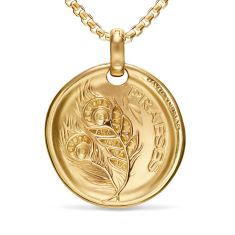 David Yurman Hera Medallion Amulet in 18K Yellow Gold with Diamonds, 28.3mm