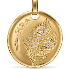 David Yurman Hera Medallion Amulet in 18K Yellow Gold with Diamonds, 28.3mm