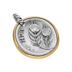 David Yurman Hera Medallion Amulet in Sterling Silver with 14K Yellow Gold and Diamonds, 29.5mm David Yurman Hera Medallion Amulet in Sterling Silver with 14K Yellow Gold and Diamonds, 29.5mm