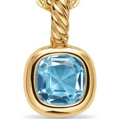 David Yurman Mini Cushion Cut Amulet in 18K Yellow Gold with Sky Blue Topaz, 5.5mm