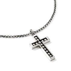 John Hardy Nailhead Sterling Silver Cross Pendant Necklace