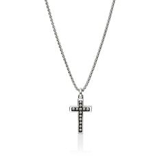 John Hardy Nailhead Sterling Silver Cross Pendant Necklace 1
