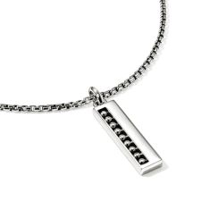 John Hardy Nailhead Sterling Silver Tag Pendant Necklace