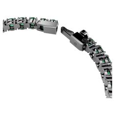 Swarovski Matrix Green Zirconia Tennis Bracelet, Ruthenium-Plated