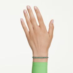 Swarovski Matrix Green Zirconia Tennis Bracelet, Ruthenium-Plated