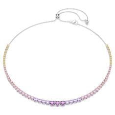 Swarovski Matrix Gradient Multicolored Zirconia Necklace, Rhodium-Plated 1