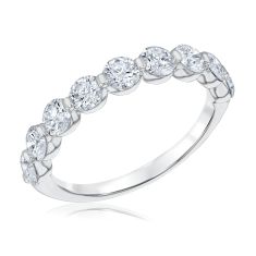 1 1/2ctw Round Diamond 18k White Gold Wedding Band