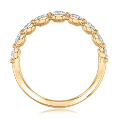 1ctw Round Diamond 18k Yellow Gold Graduated Wedding Band