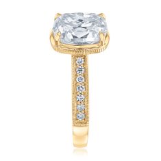 5 1/4ctw Old Mine Cut Lab Grown Diamond 14k Yellow Gold Engagement Ring - 80th Anniversary Limited Edition