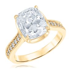 5 1/4ctw Old Mine Cut Lab Grown Diamond 14k Yellow Gold Engagement Ring - 80th Anniversary Limited Edition 1